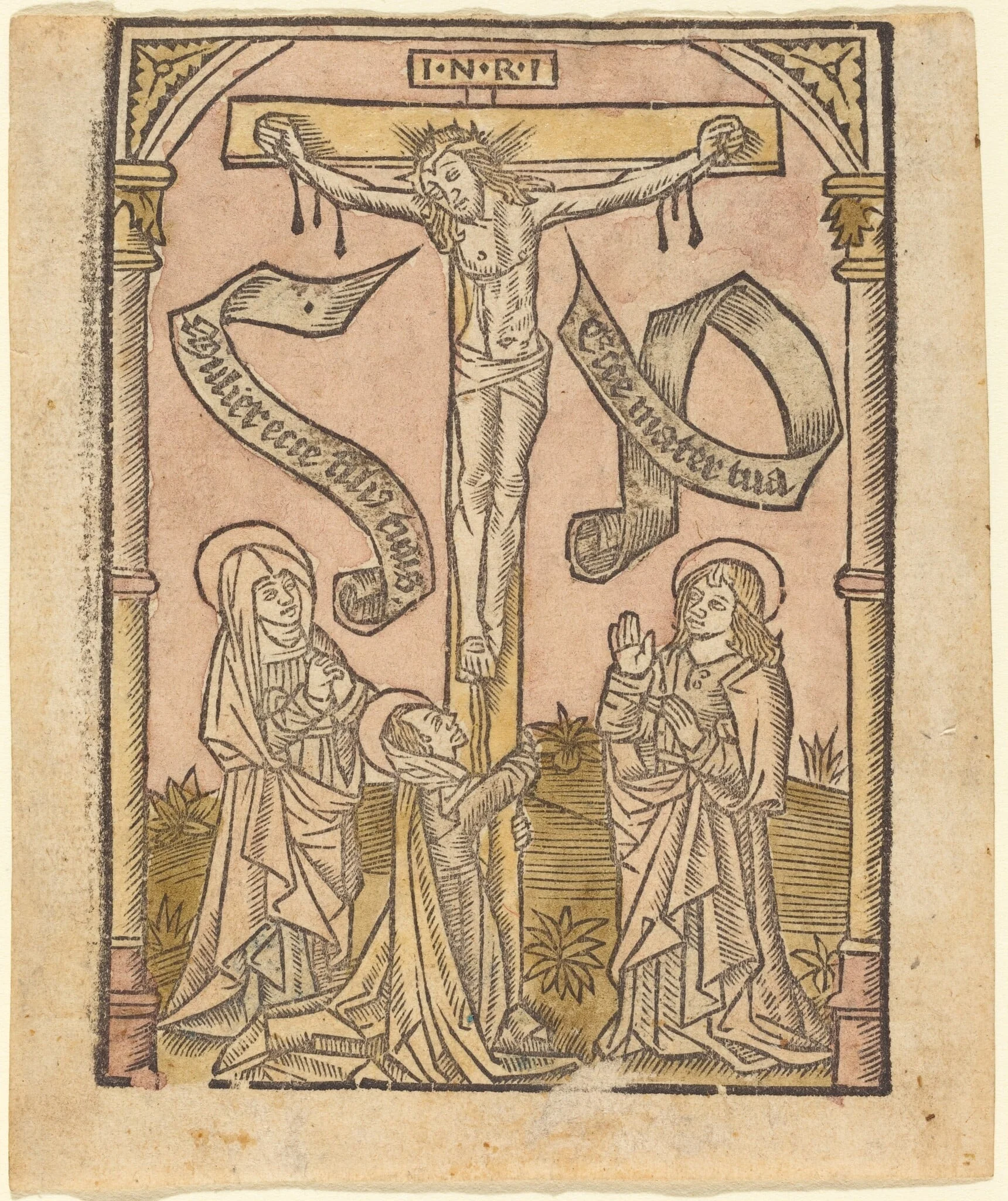 The Crucifixion, by French 15th Century, ink, 1500