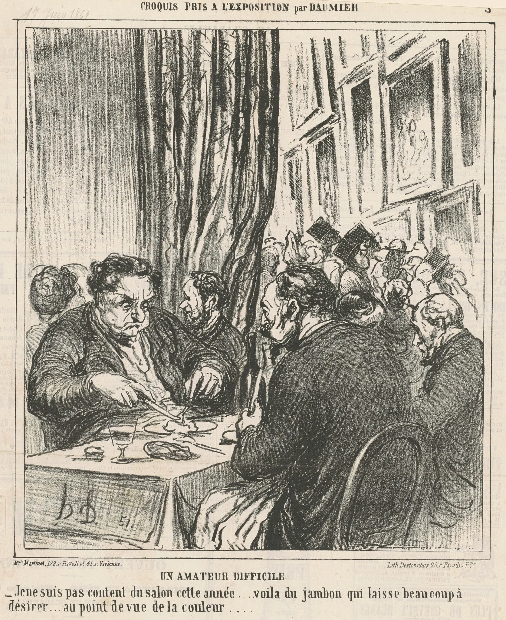 Un amateur difficile, by Honoré Daumier, ink, 1864