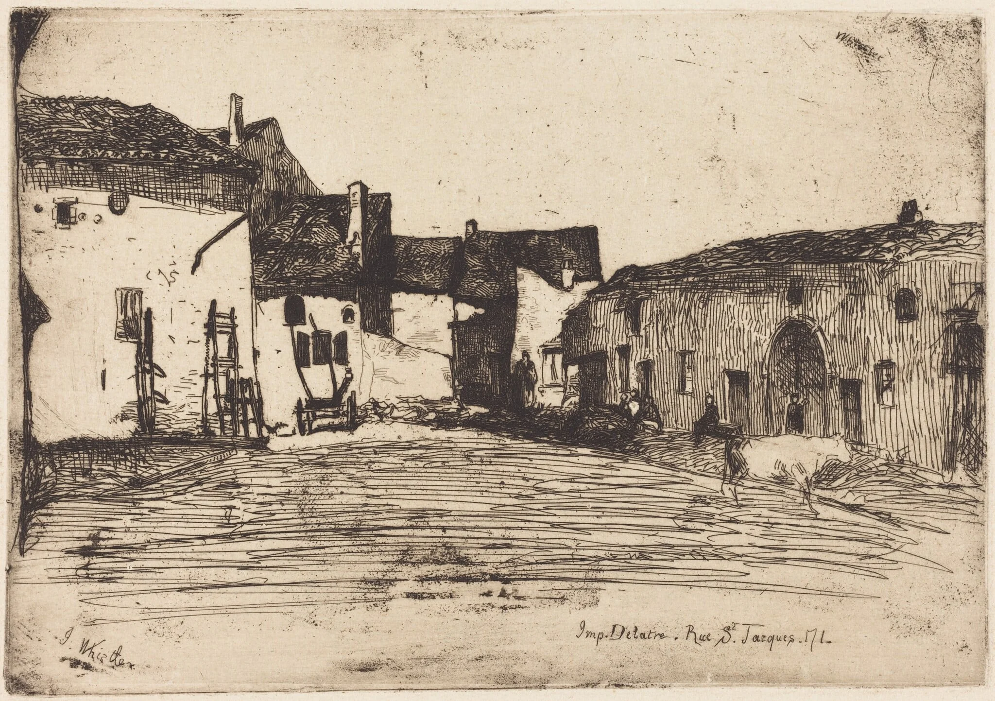 Liverdun, by James McNeill Whistler, ink, 1858