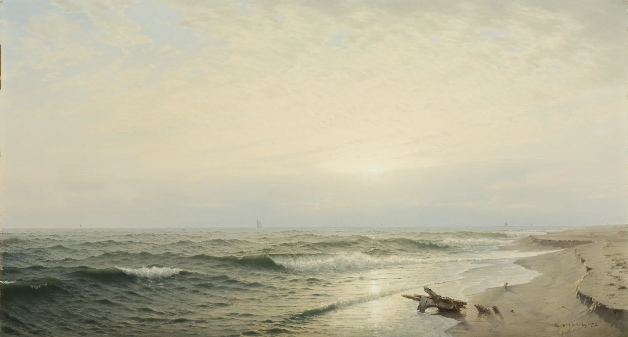 Beach at Long Branch: Sunrise, by William Trost Richards, oil, 1872