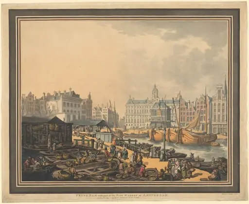 Feyge Dam, with part of the Fish Market at Amsterdam