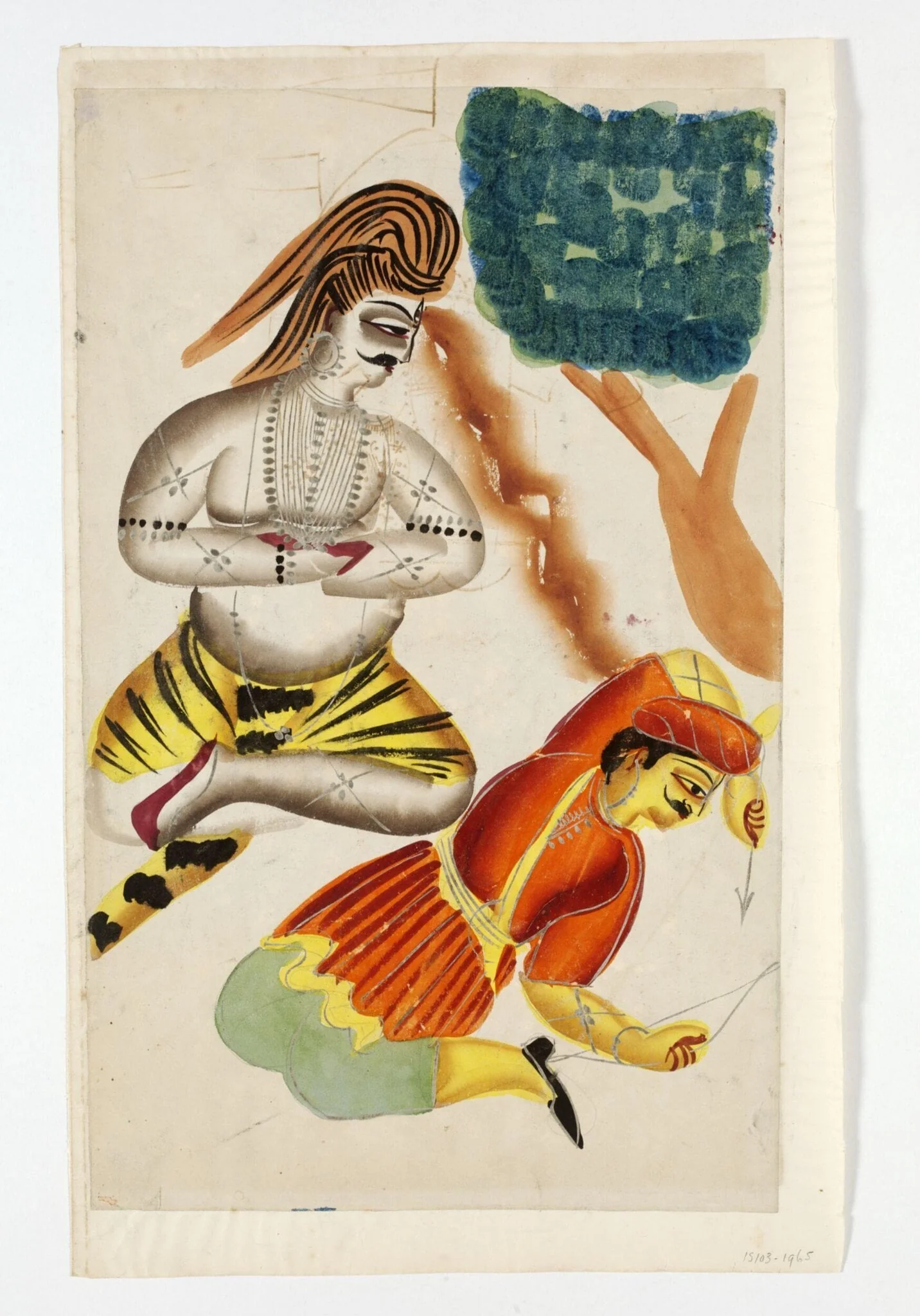 Shiva and Kama, by Unknown, paint, 1880