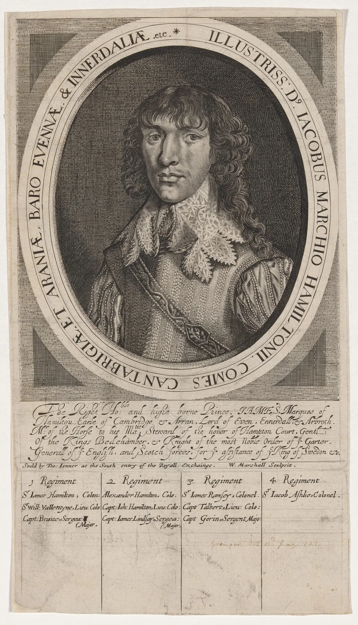 James, First Duke of Hamilton, as Marquis, by William Marshall, ink, 1623