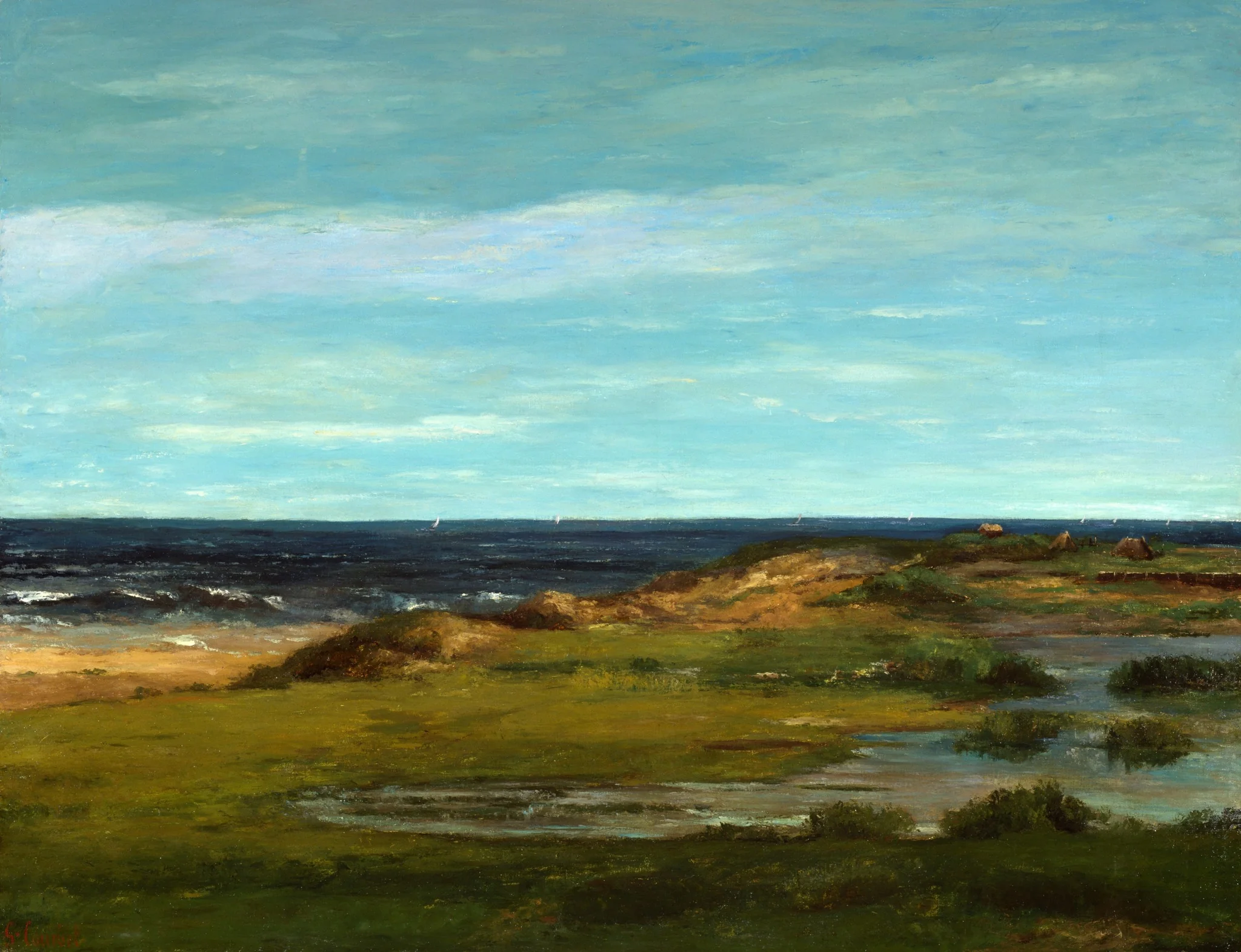 Seascape, by Gustave Courbet, oil, 1858