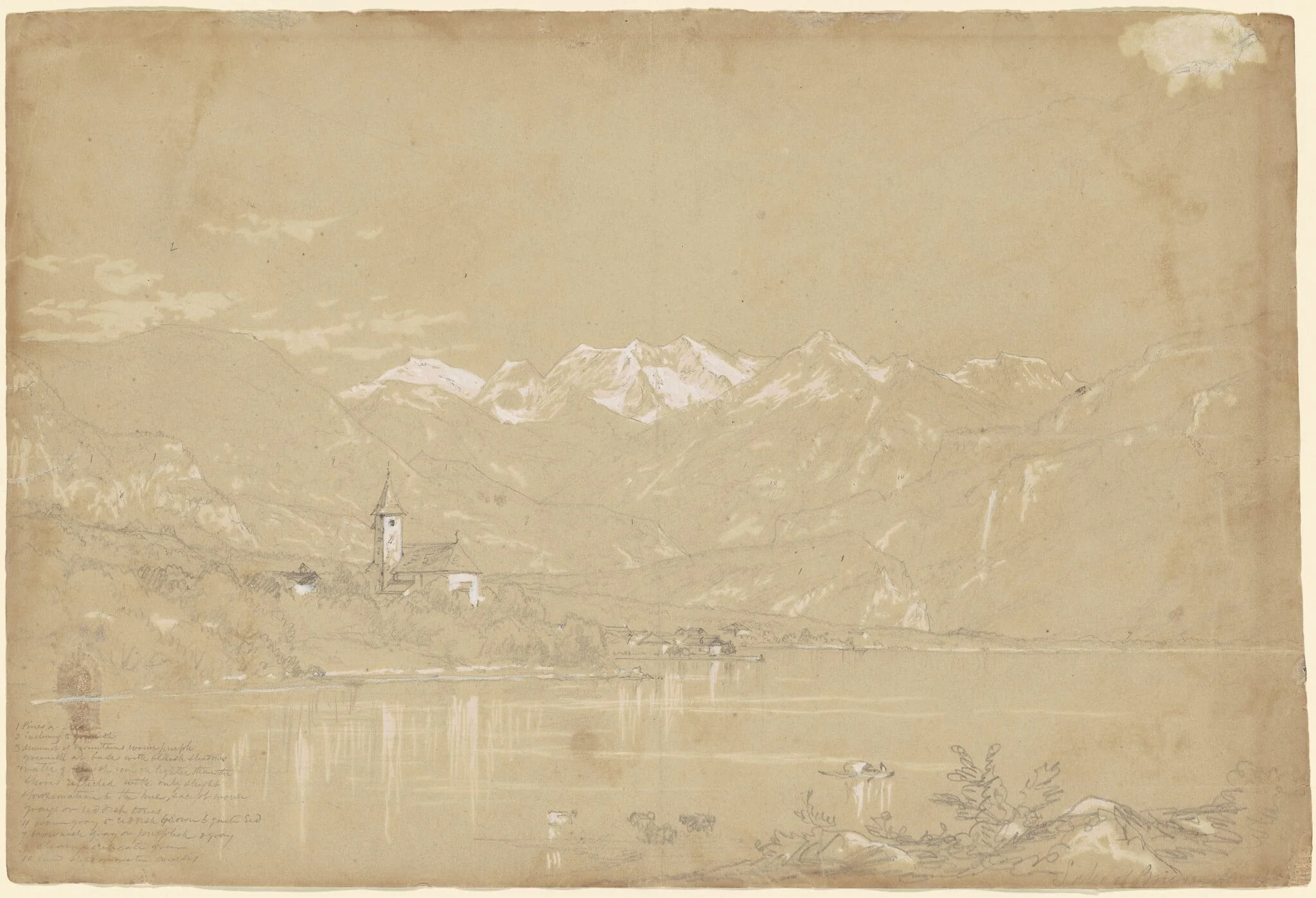 Lake of Brienz, by John William Casilear, gouache, 1801