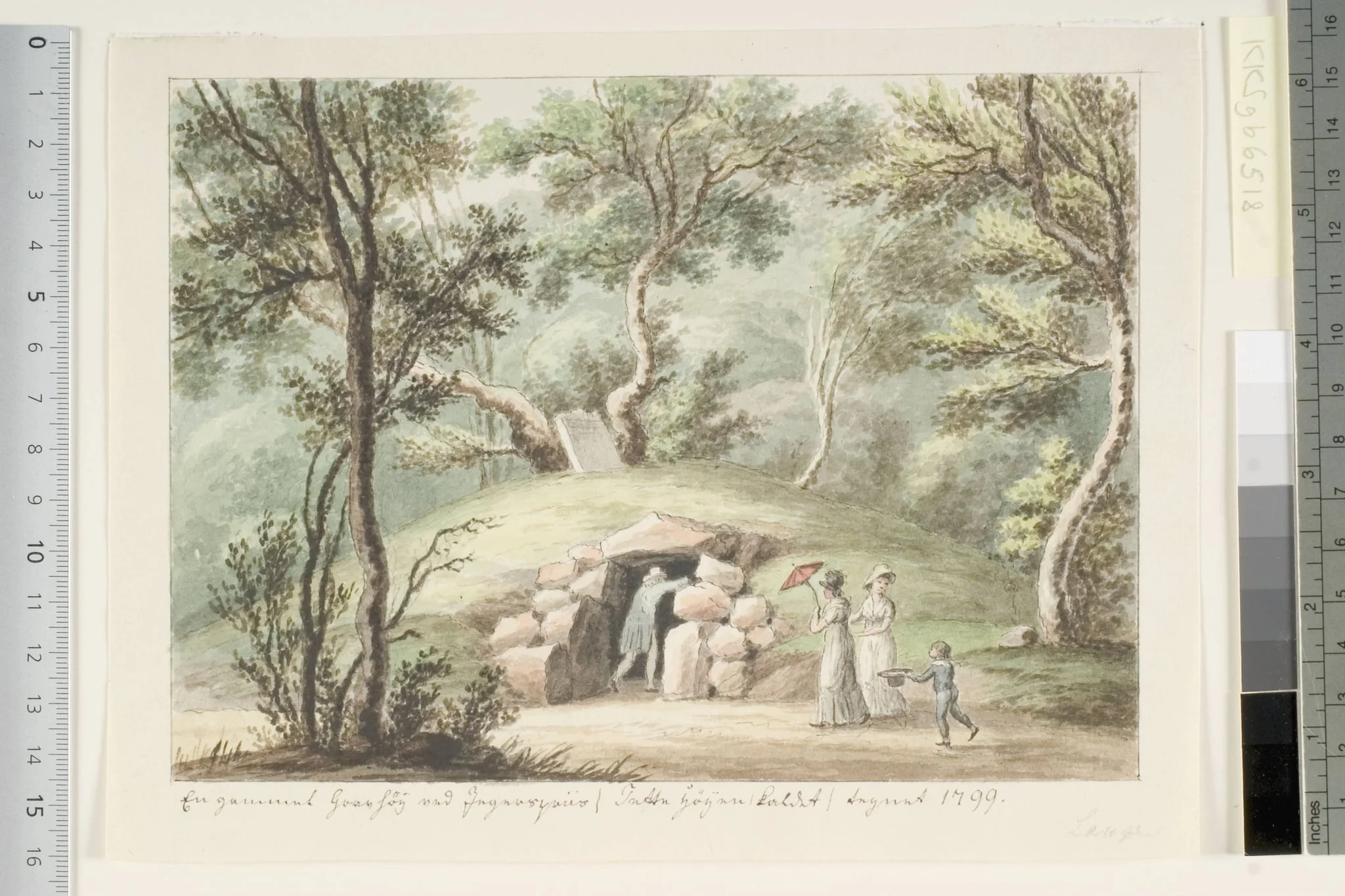 Gravhøj ved Jægerspris, by Unknown, unspecified, 1799