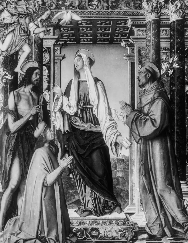 Annunciation to Mary with John the Baptist, Anthony of Padua and a donor