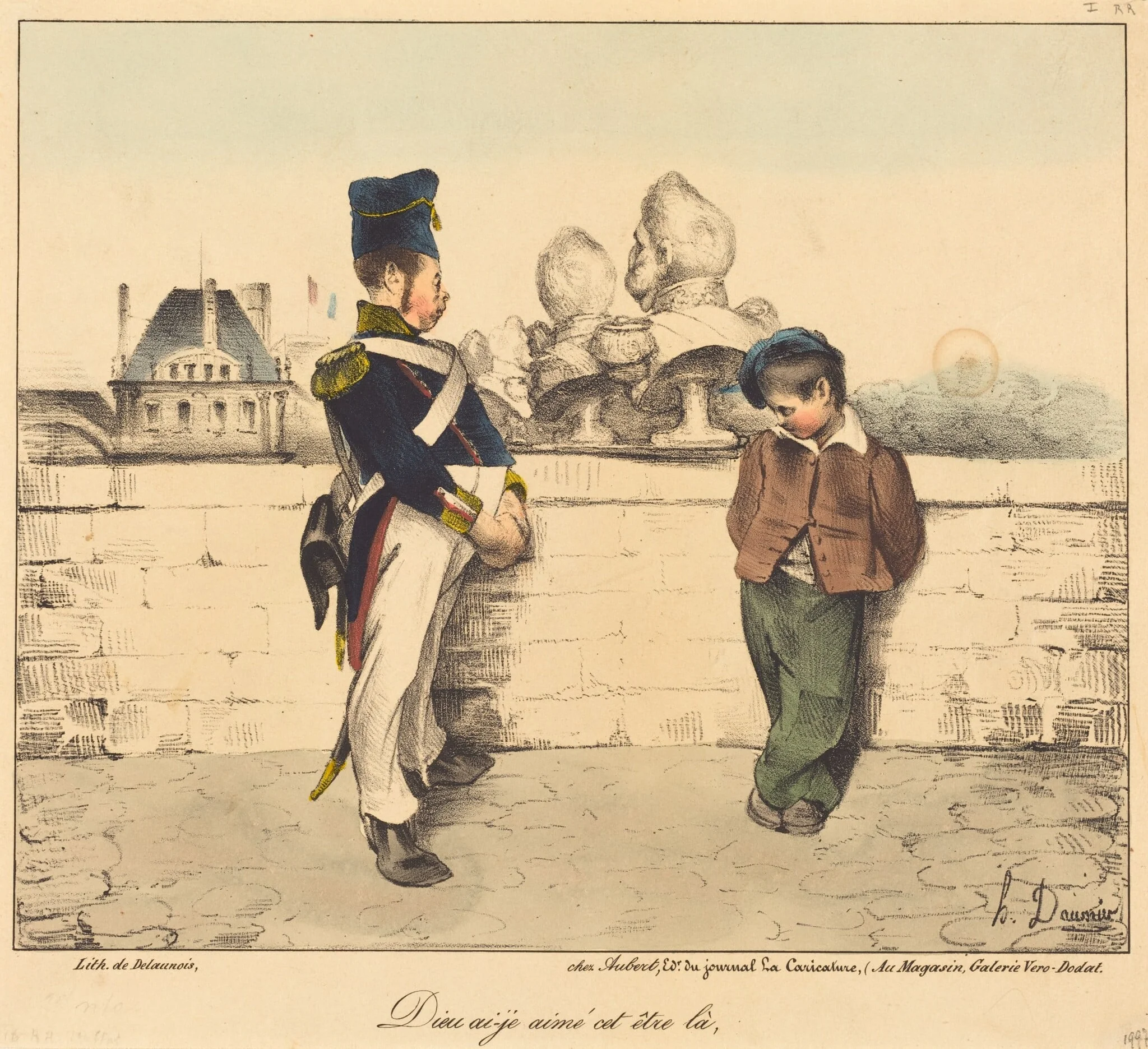 Dieu ai-je aimé cet être la, by Honoré Daumier, ink, 1831