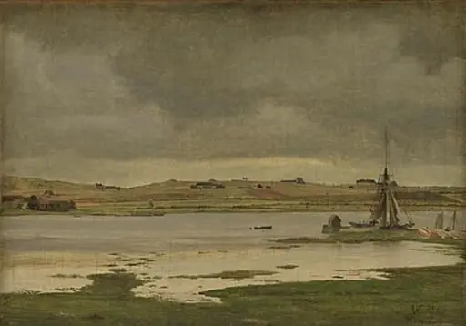 The Fiord at Hadsund, Jutland. Cloudy Weather