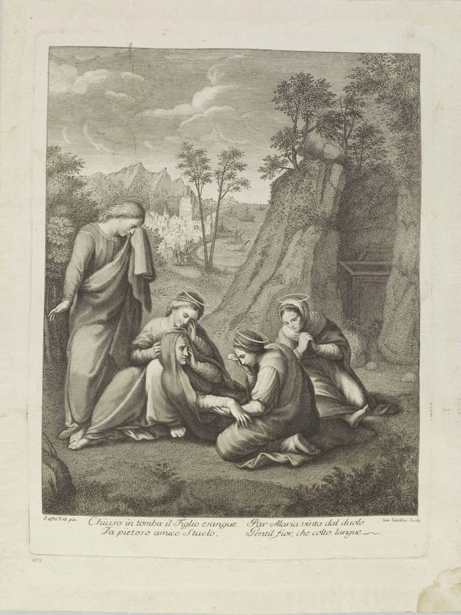 The three Maries at the tomb of Jesus Christ, by Gaetano Vascellini, 1850