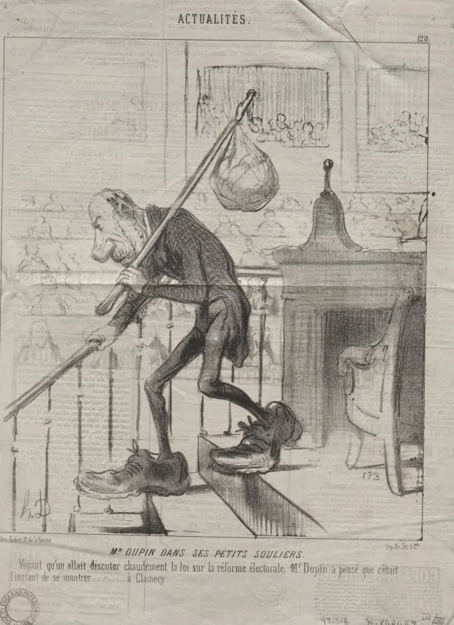 Mr. Dupin in His Little Shoes, by Honoré Daumier, 1850