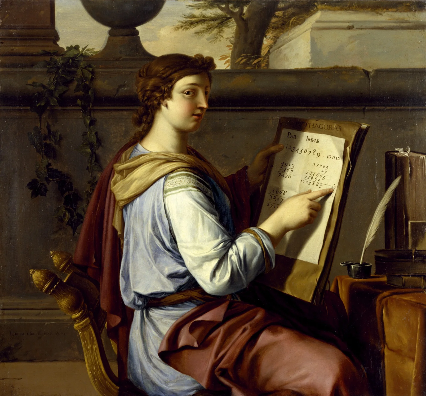 Allegory of Arithmetic, by Laurent de La Hyre, oil, 1650