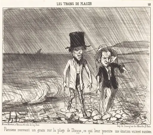 Parisiens recevant un grain...