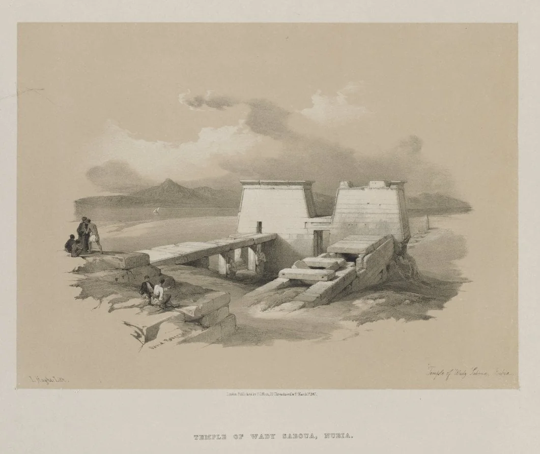 Egypt and Nubia, Volume I: Temple of Wady Saboua, Nubia, by Louis Haghe, 1846