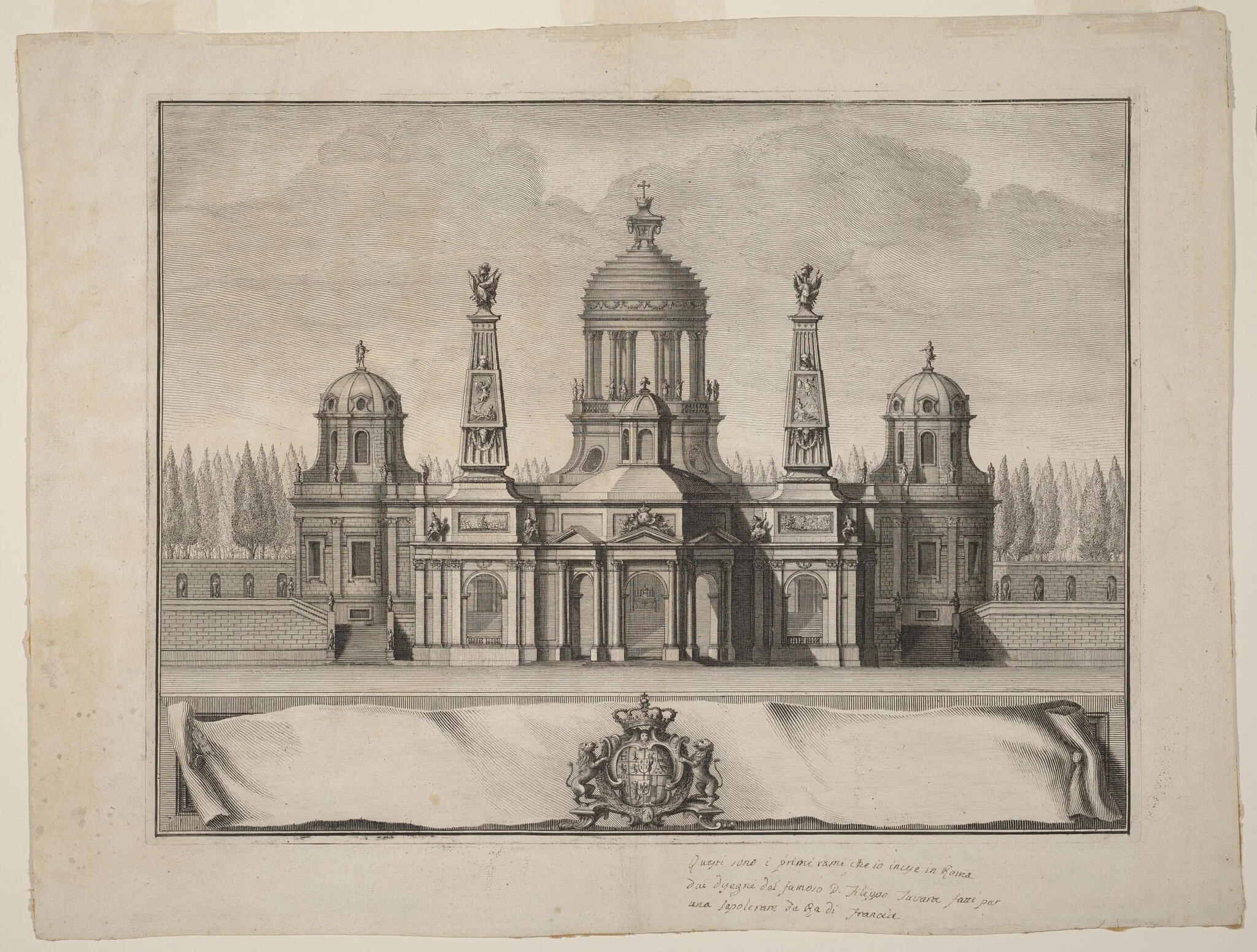 Sepulcher for the Kings of France, by Giuseppe Vasi, ink, 1739