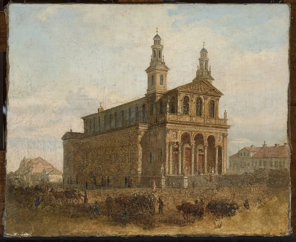 View of St. Carlo Borromeo Church in Warsaw