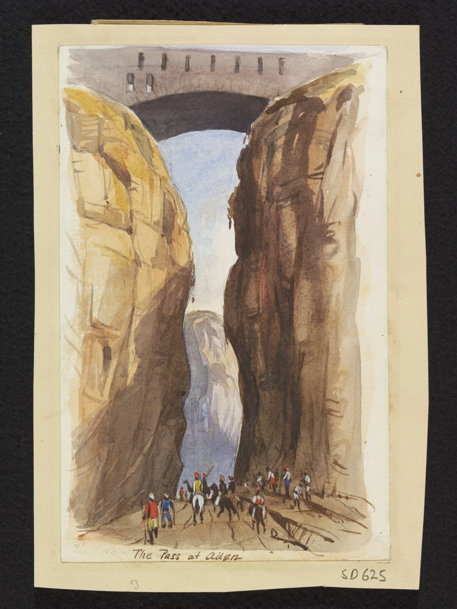 The Pass at Aden, by William Godfrey Rayson Masters, watercolor, 1859
