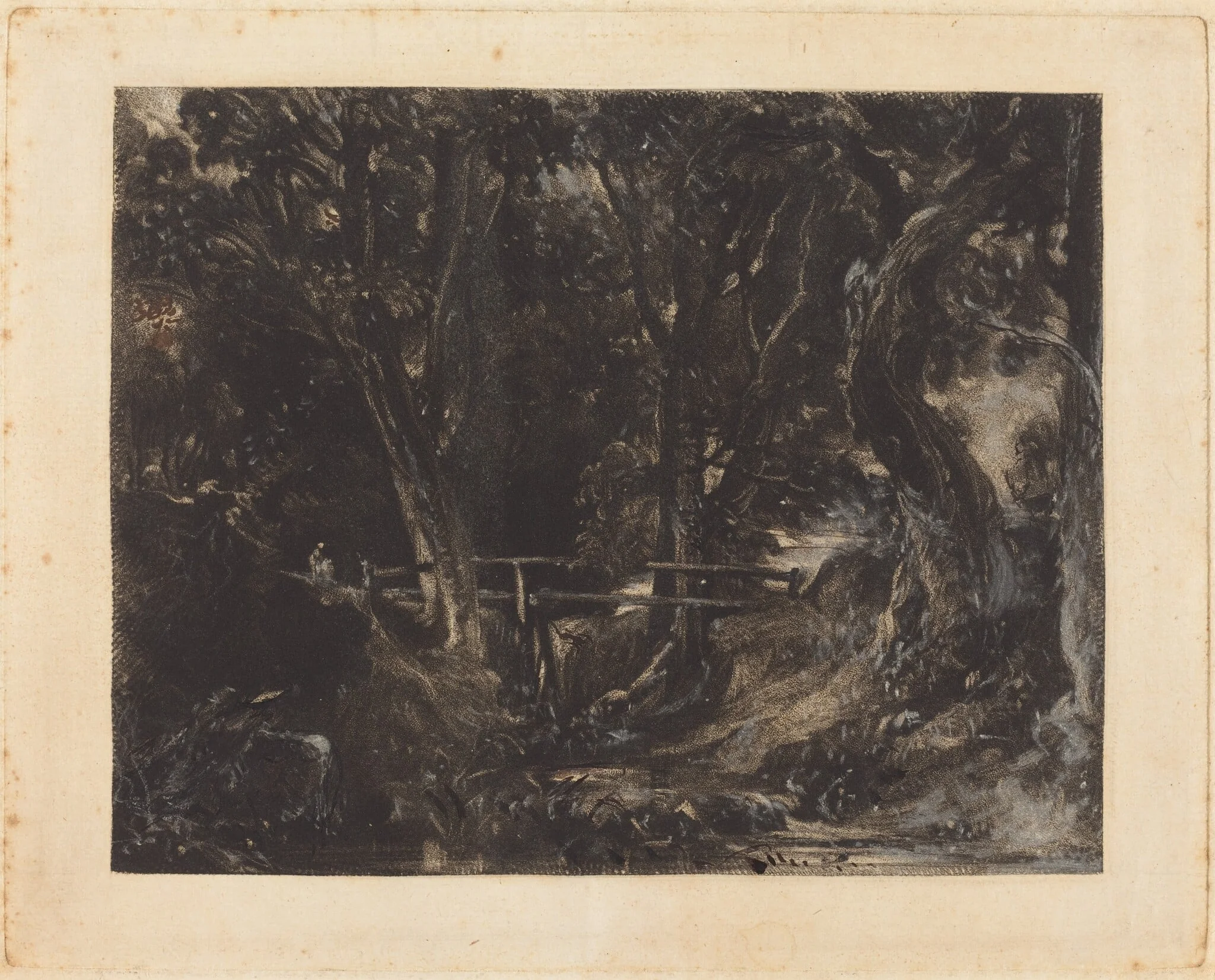 A Dell at Helmingham Park, Suffolk, by David Lucas, ink, 1830