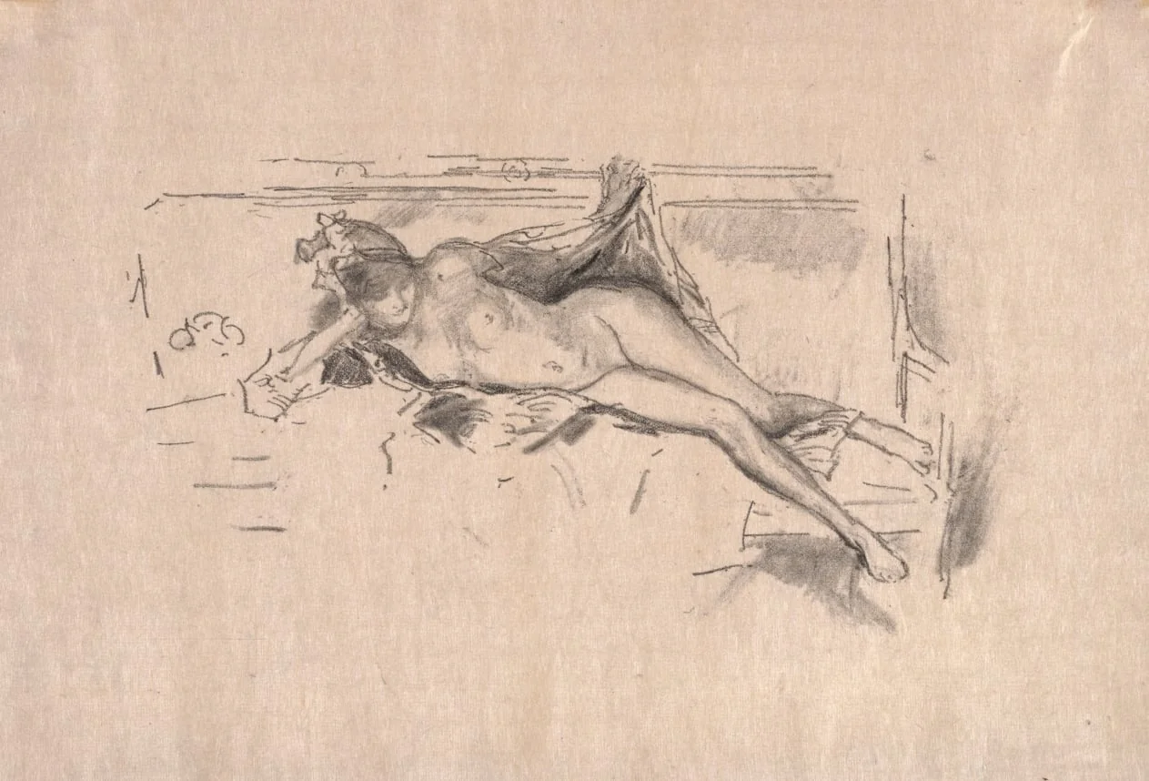 Nude Model Reclining, by James McNeill Whistler, 1893
