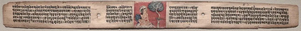 Sudhana and a parrot, folio 20 (recto) from a Gandavyuha-sutra (Scripture of the Supreme Array)