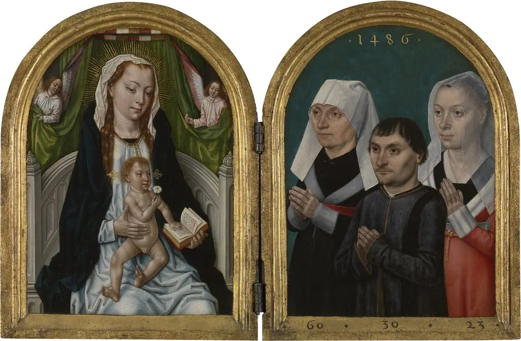 Diptych with the Virgin and Child and Three Donors