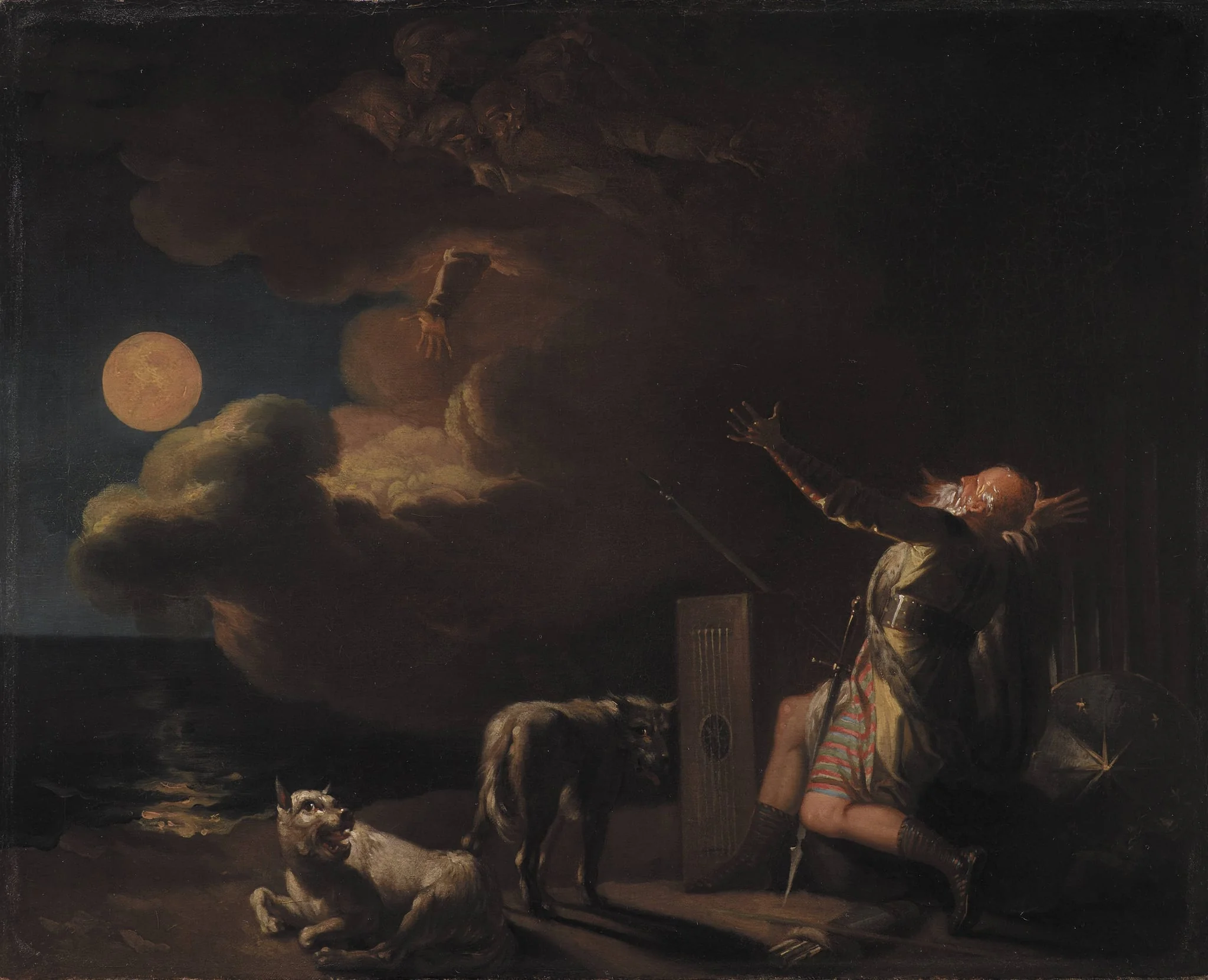Fingal Sees the Ghosts of his Forefathers by Moonlight, by Unknown, 1750
