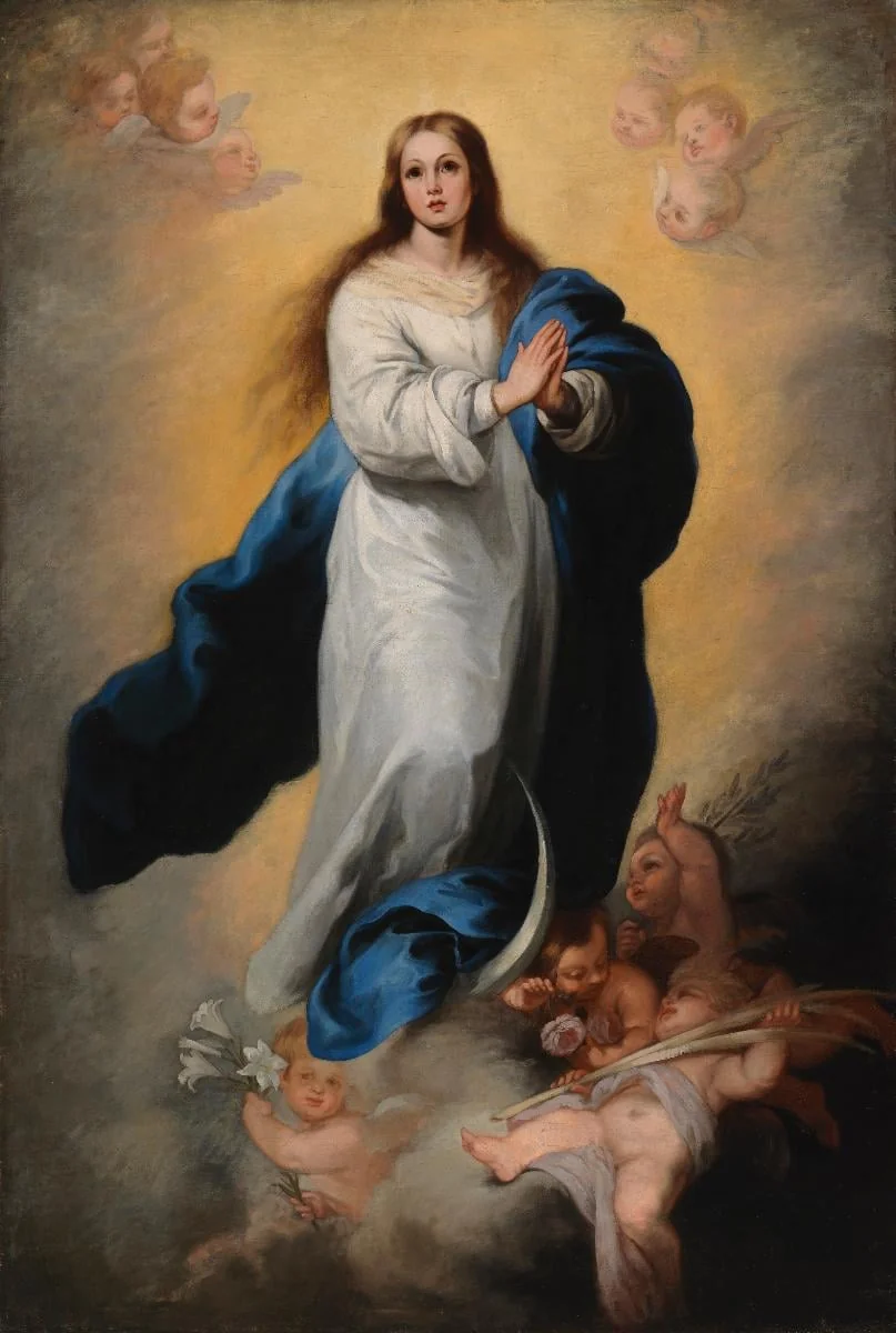 Marian neitseellinen sikiäminen, kopio Murillon mukaan, by Adolf von Becker, unspecified, 1880
