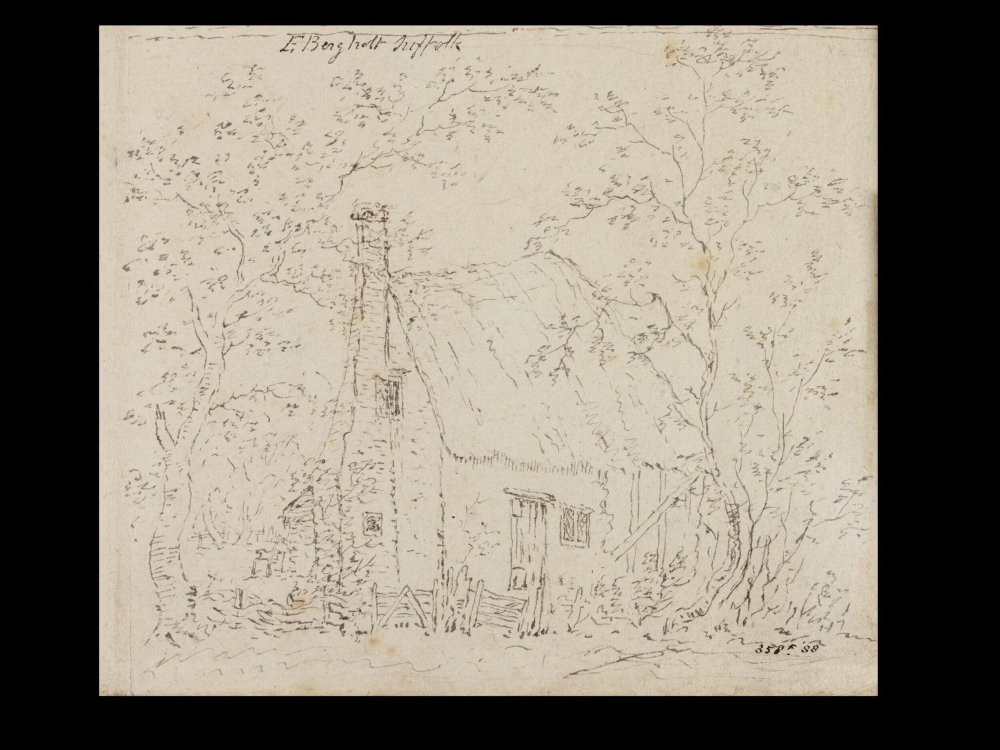 Cottage at East Bergholt, by John Constable, 1796