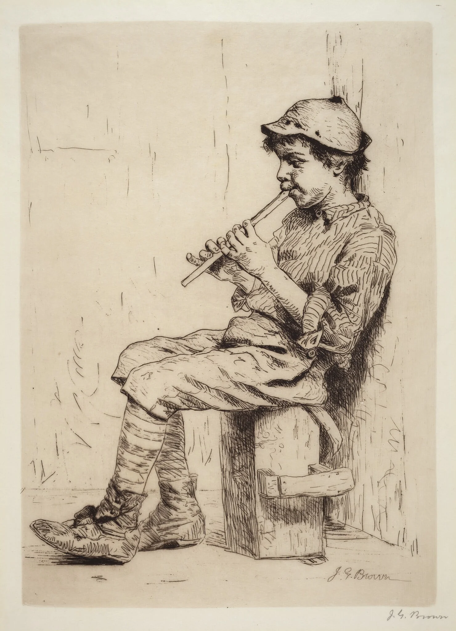 Business Neglected, by John George Brown, ink, 1884