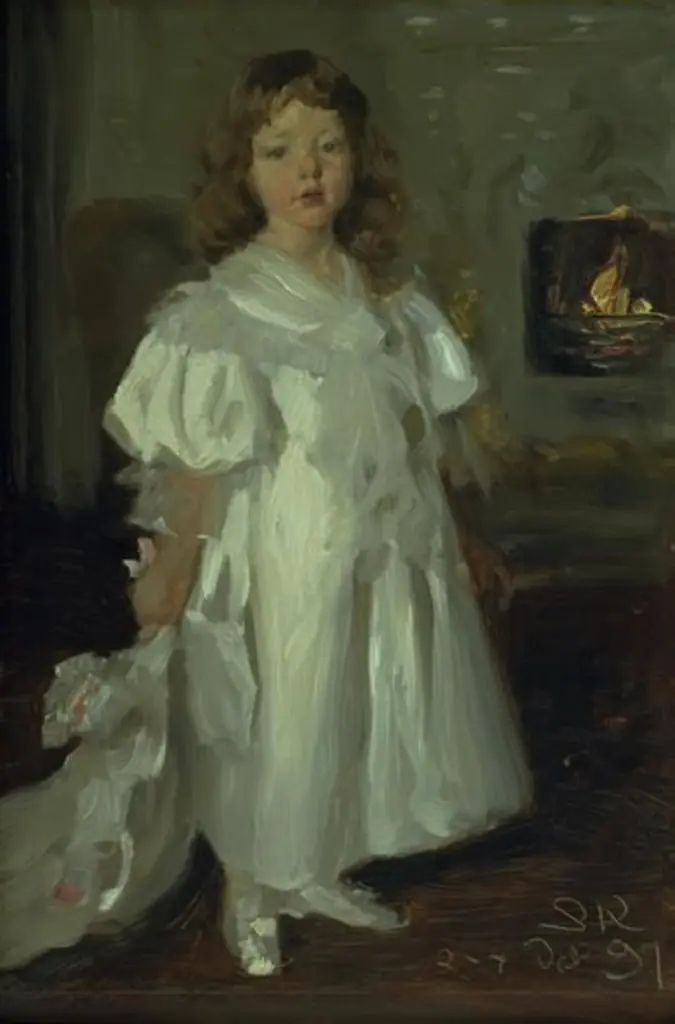 A Little Girl, Helga Melchior, in a Long Dress