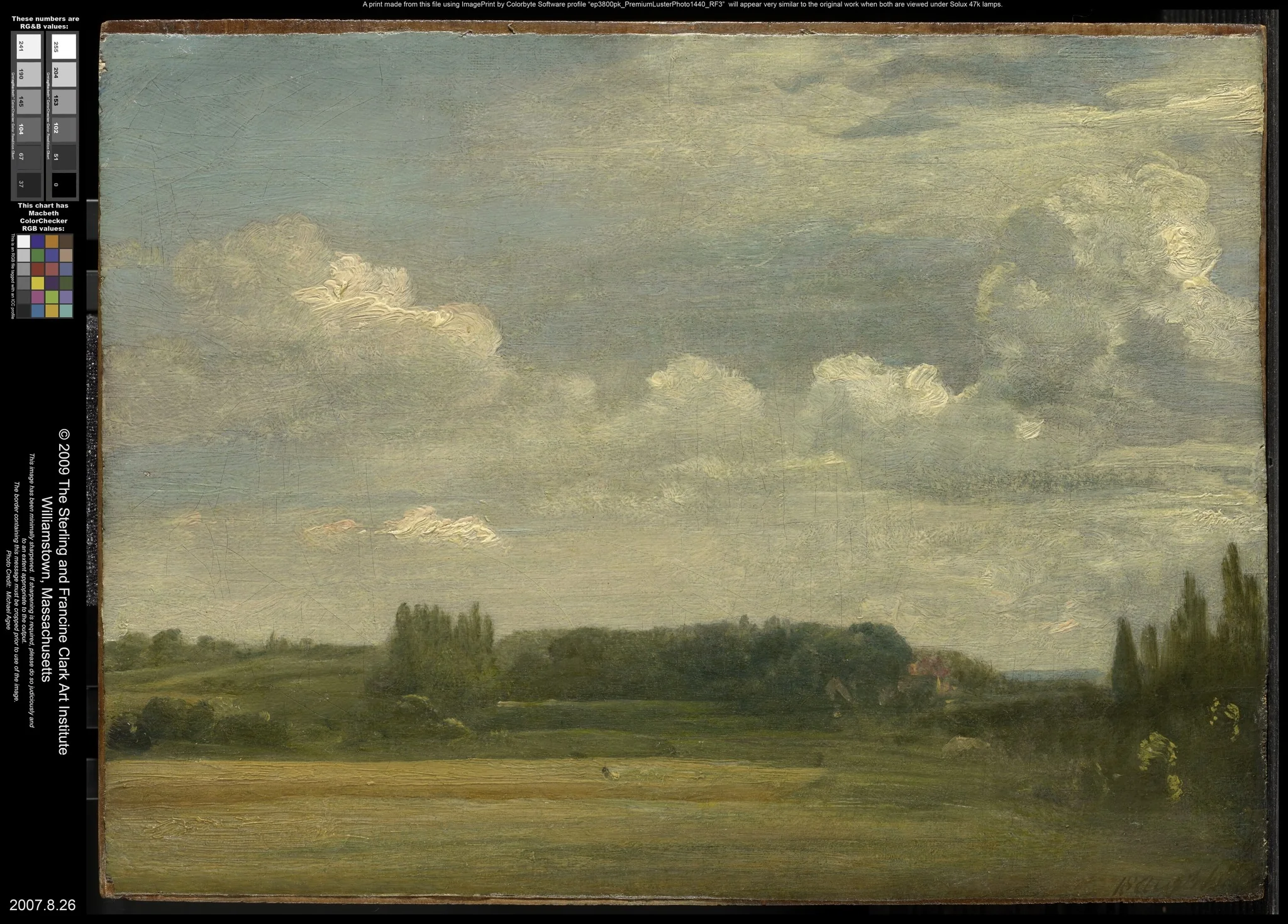 East Bergholt Common, View toward the Rectory, by John Constable, unspecified, 1813