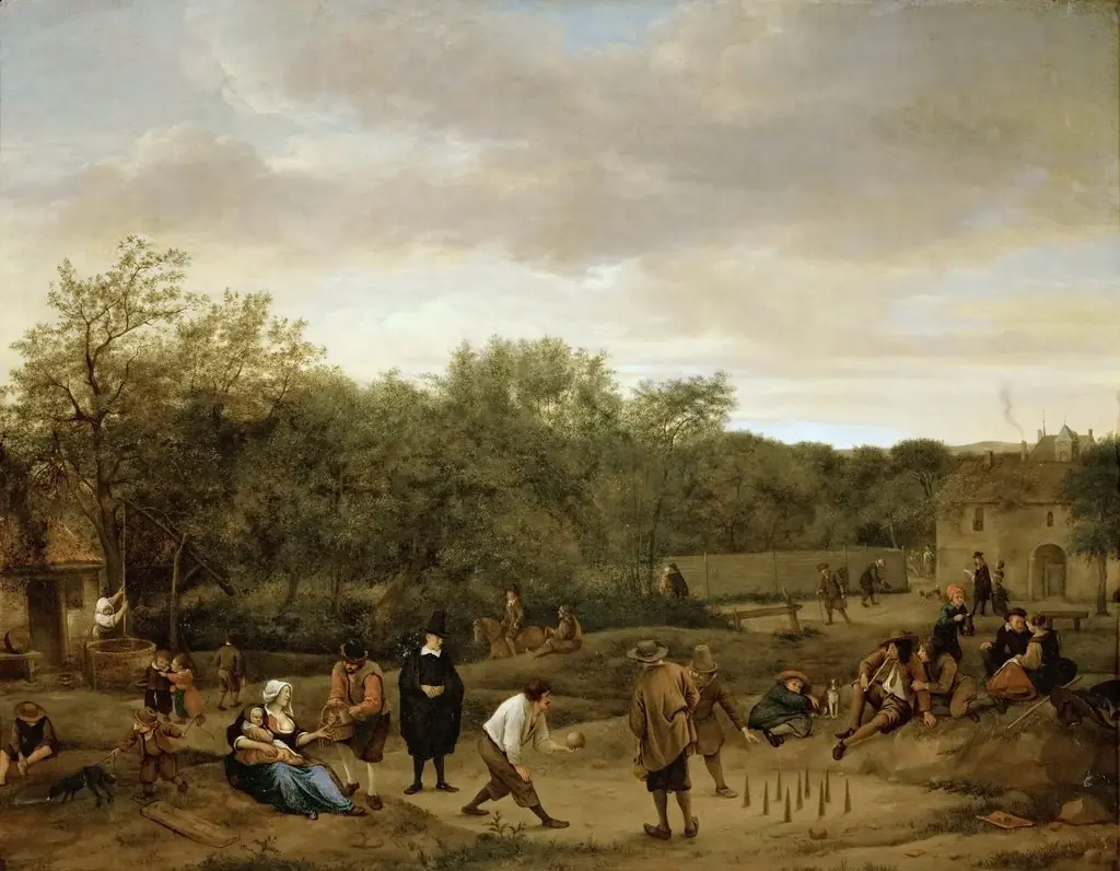Peasants playing Skittles