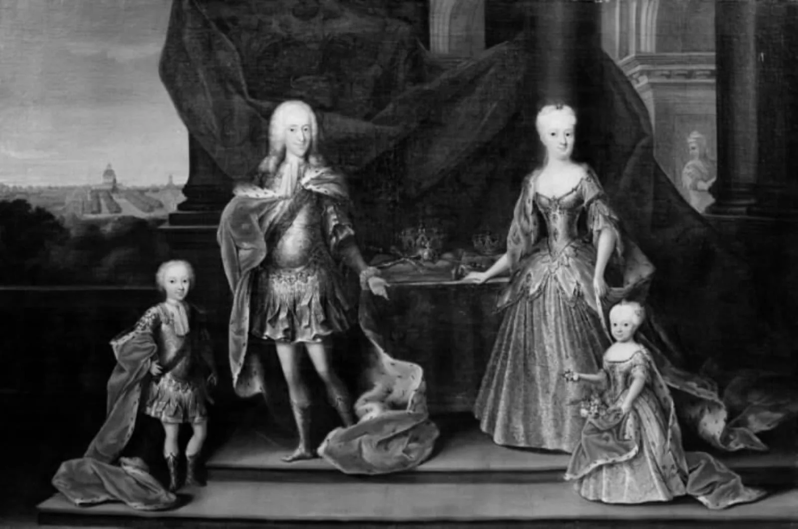 Kong Christian VI med familie, by Unknown, 1750