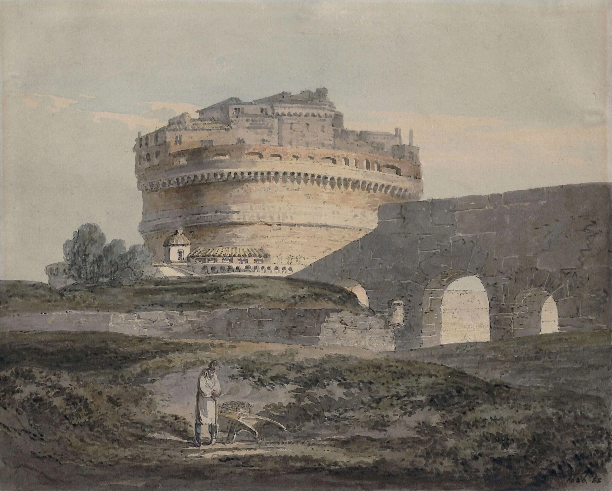 Castle of S. Angelo, Rome, by Joseph Mallord William Turner, watercolor, 1800