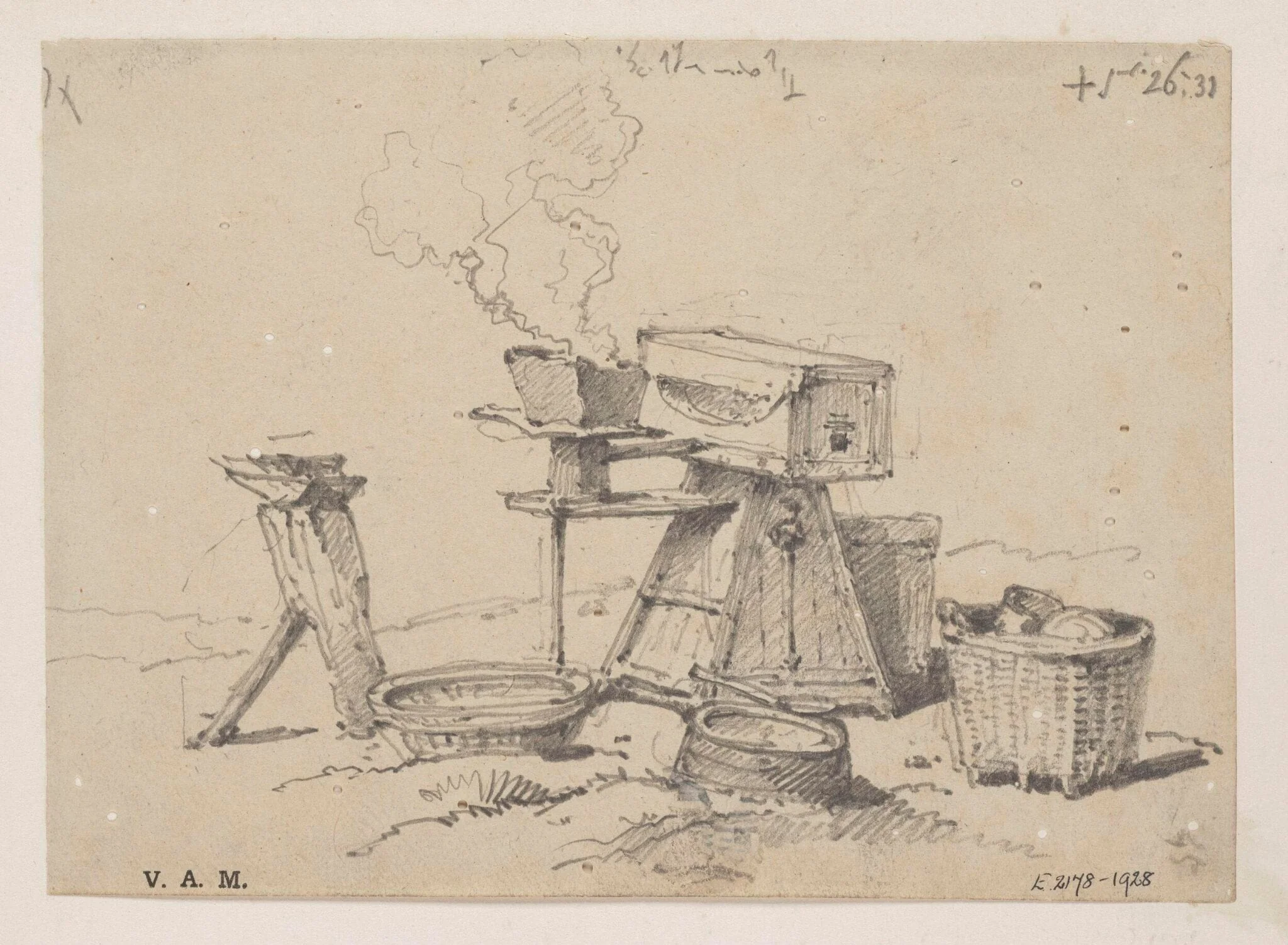 A Chinese blacksmith's equipment, by George Chinnery, 16
