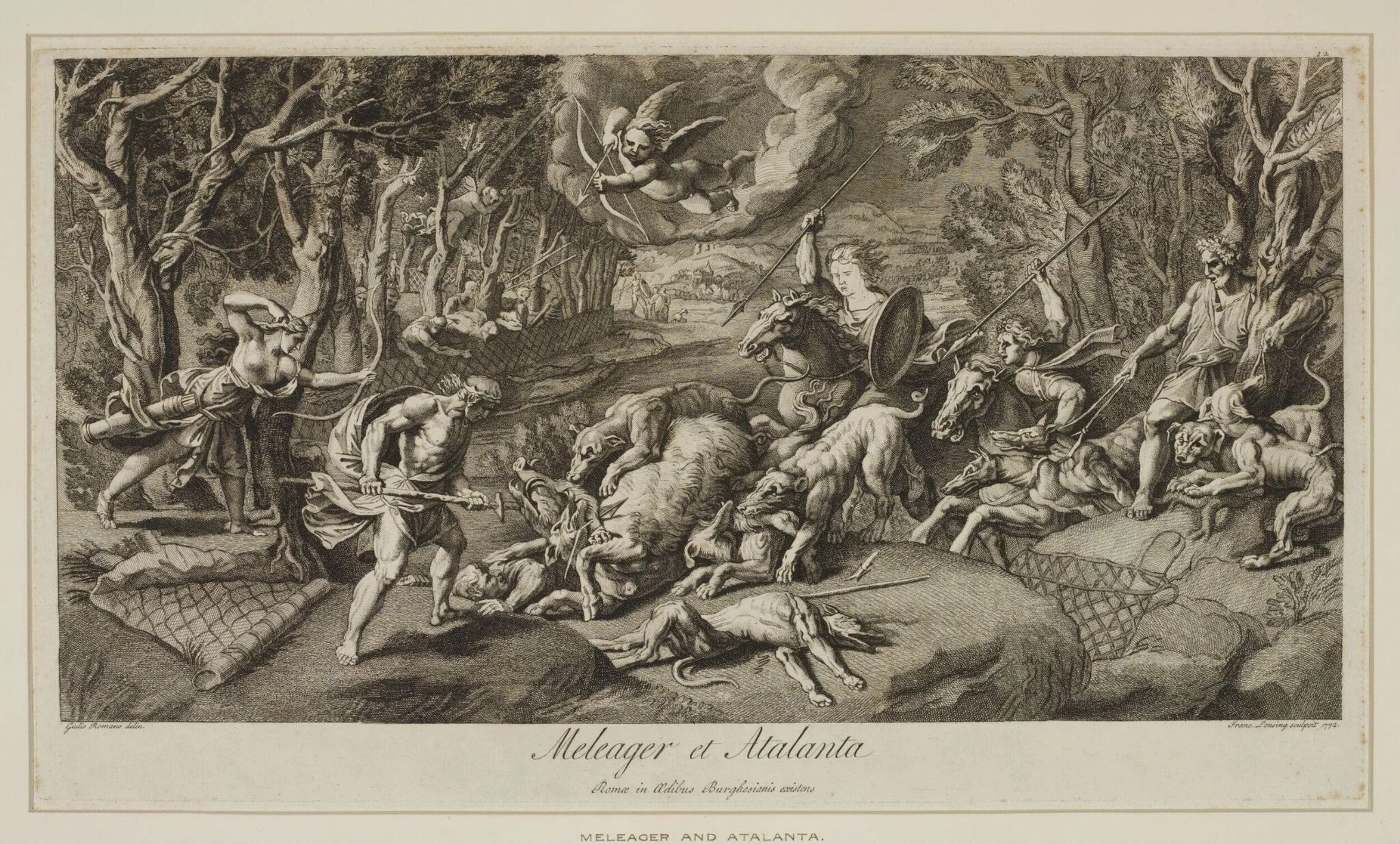 Meleager and Atlanta, by François-Louis Lonsing, 1750
