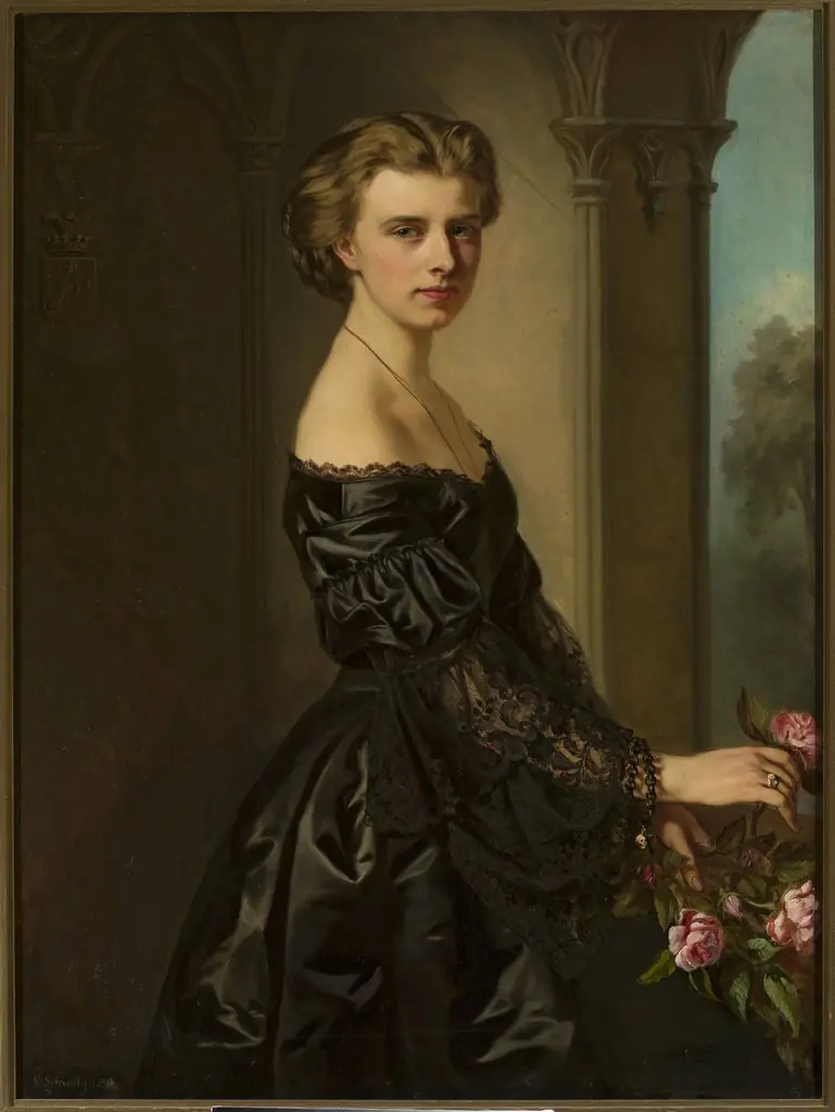 Portrait of a young woman with roses