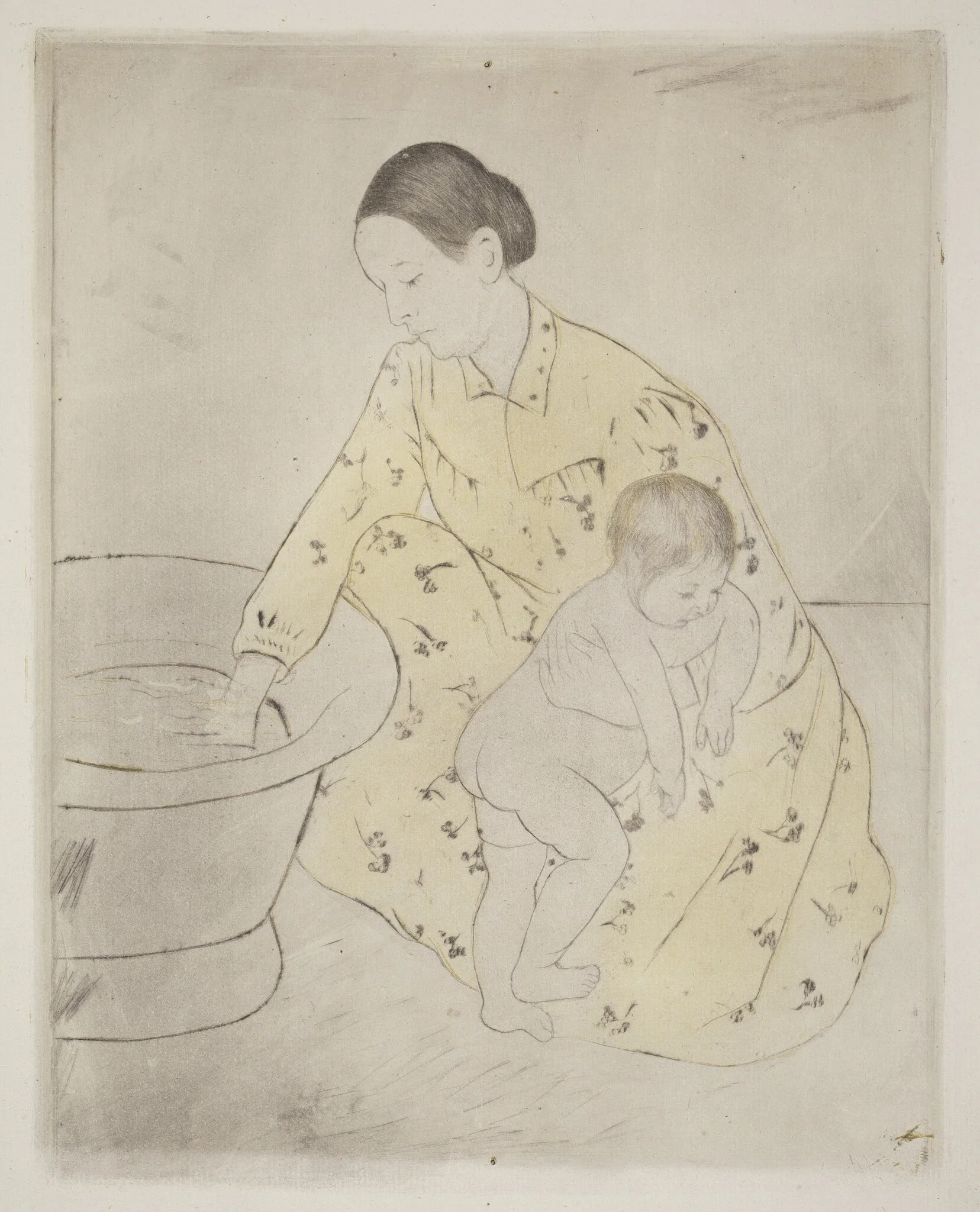 The Bath, by Mary Cassatt, ink, 1890