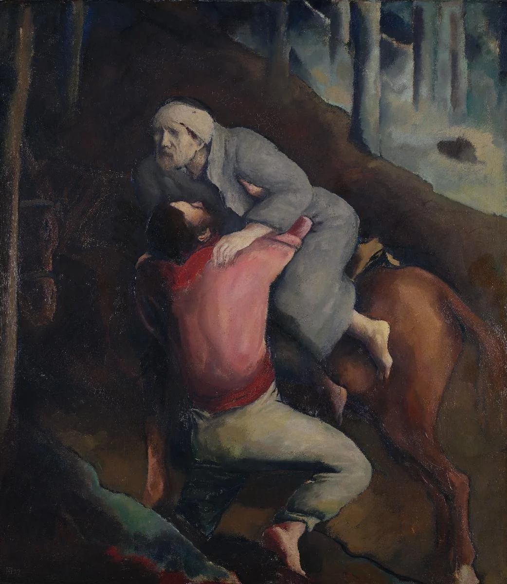 Der barmherzige Samariter. 2. Fassung, by Heinrich Altherr, oil, 1927