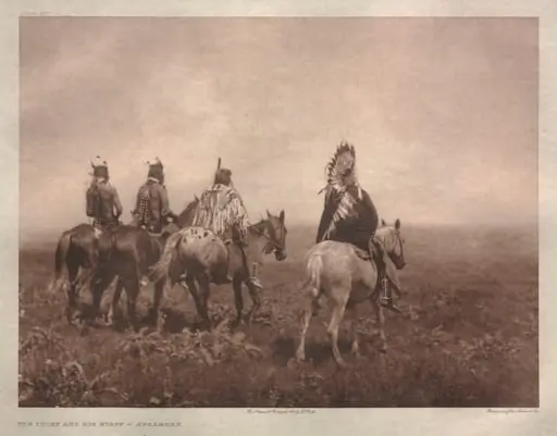 Portfolio IV, Plate 137: The Chief and His Staff--Apsaroke