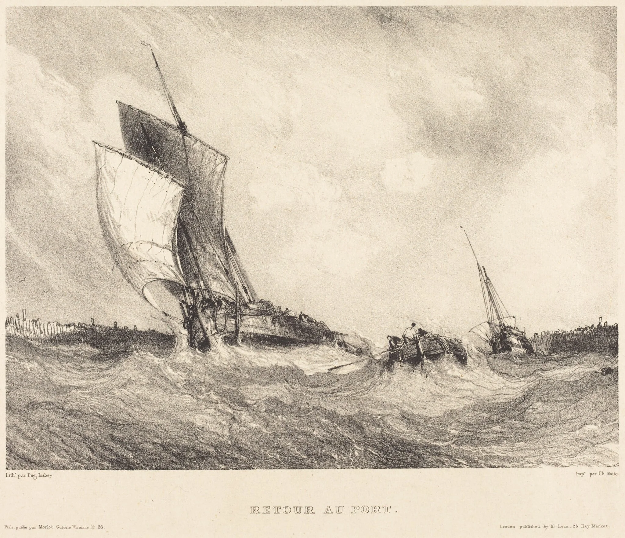 Retour au port, by Eugène Isabey, ink, 1833