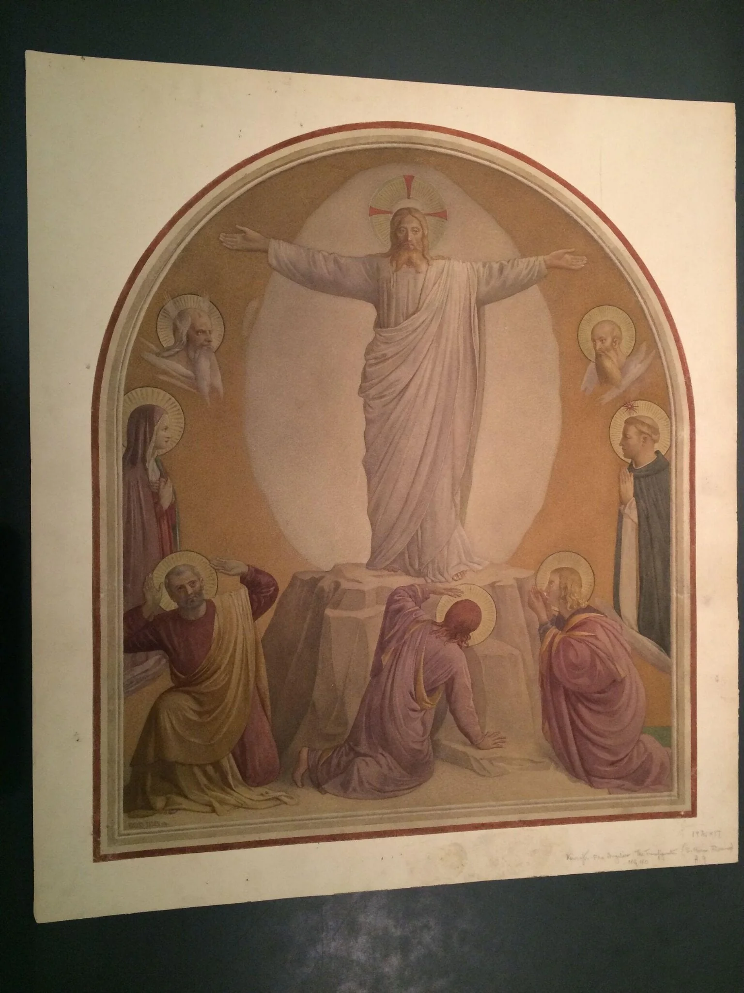 Copy after The Transfiguration, Fra Angelico in the Museo di San Marco (Florence), by Fra Angelico, watercolor, 1860