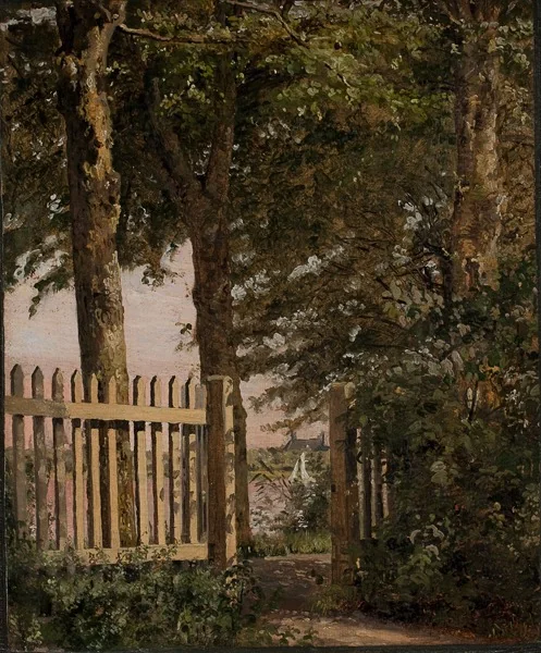 The Garden Gate of the Artist's Home at Blegdammen, by Christen Købke, unspecified, 1845