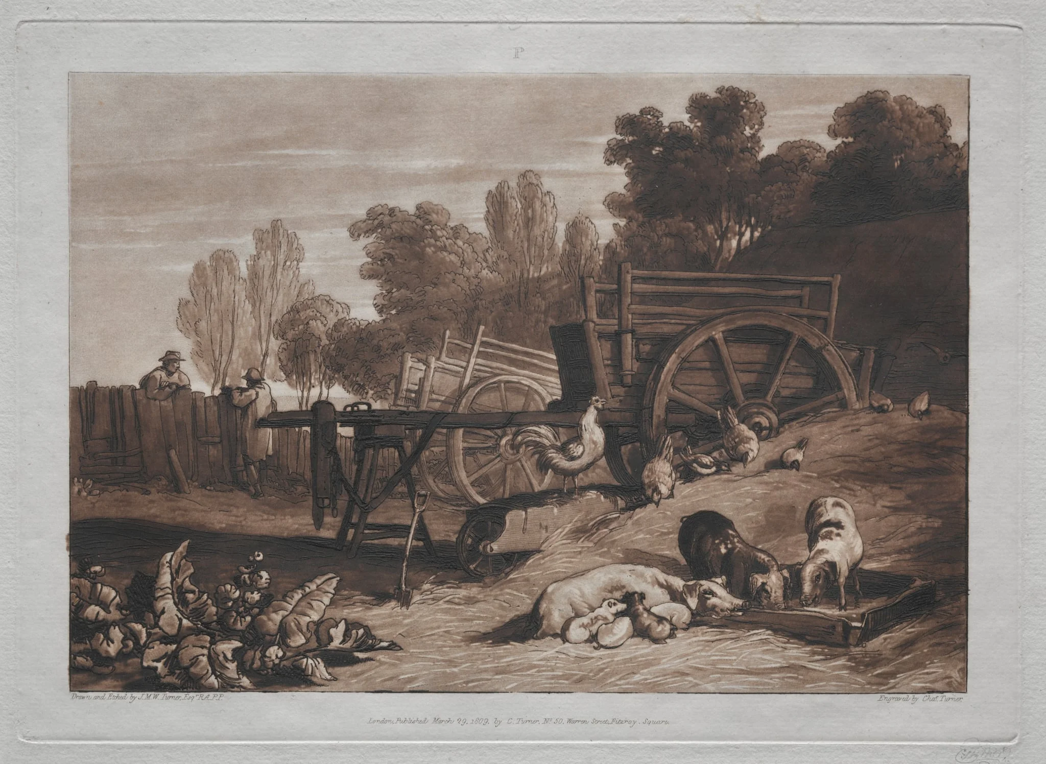 Liber Studiorum:  The Farmyard with the Cock, by Joseph Mallord William Turner, 1823