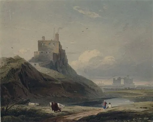Castle at Holy Island, and Lindisfarne Abbey
