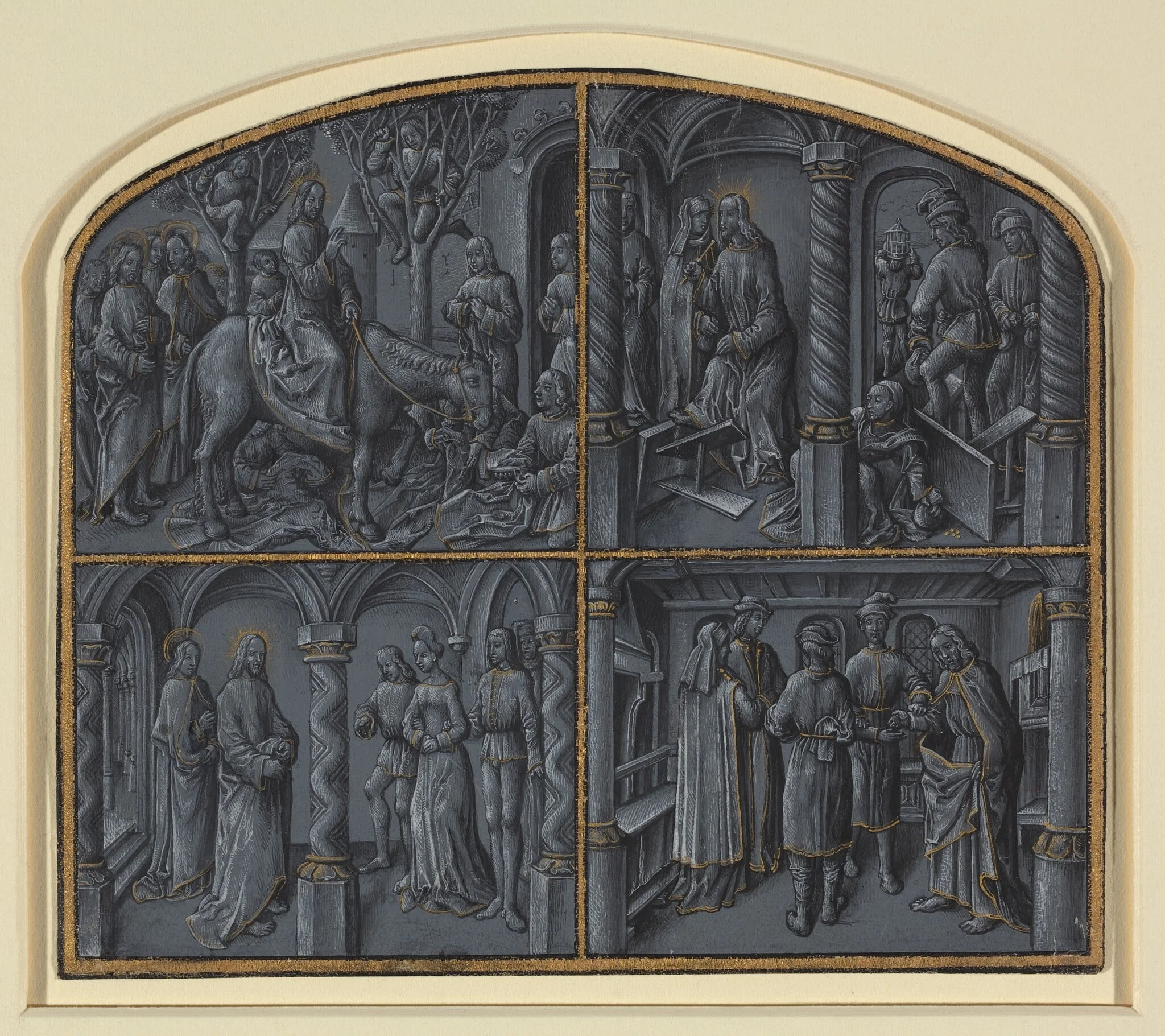 Four Scenes from the Life of Christ, by Georges Hurtrel, ink, 1870