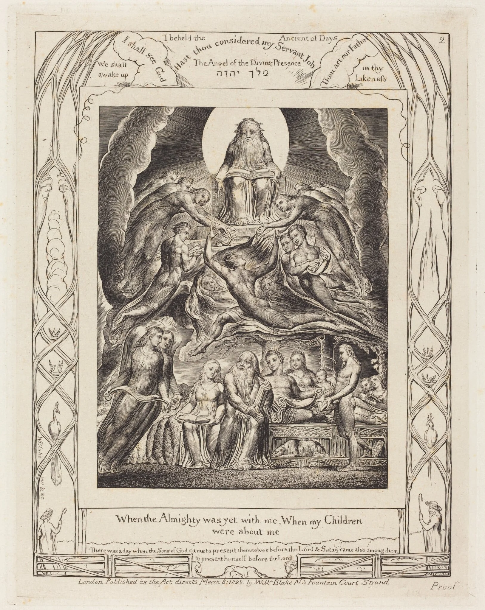 Satan Before the Throne of God, by William Blake, ink, 1825