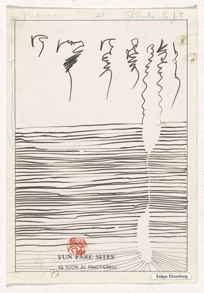 Untitled, by Felipe Ehrenberg, graphite, 1973
