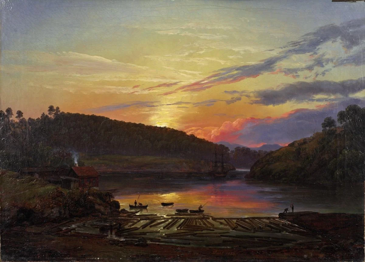 Landscape at Skien, by Johan Christian Dahl, oil, 1850