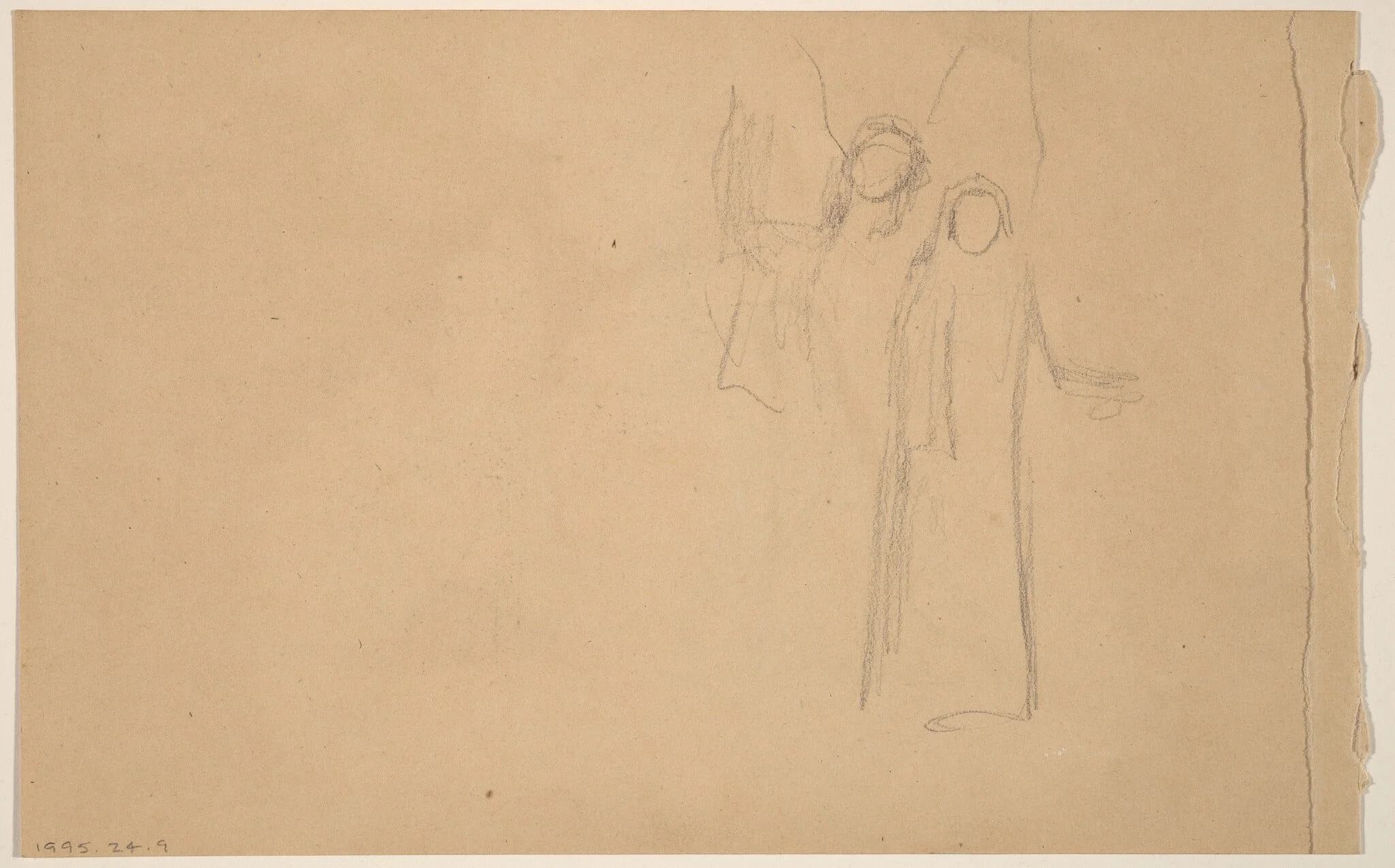 Study of Figures [verso], by Charles Sprague Pearce, graphite, 1894